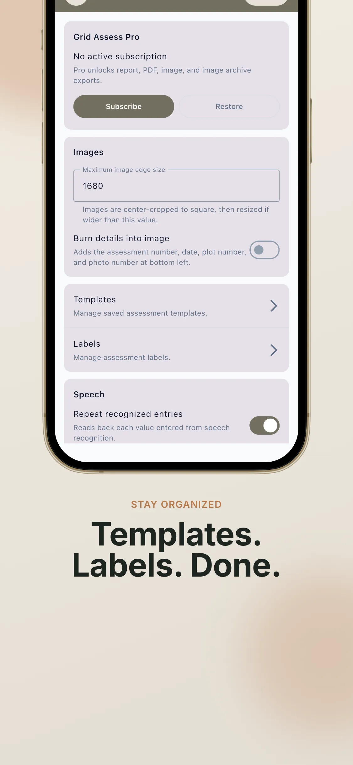 Templates and Labels