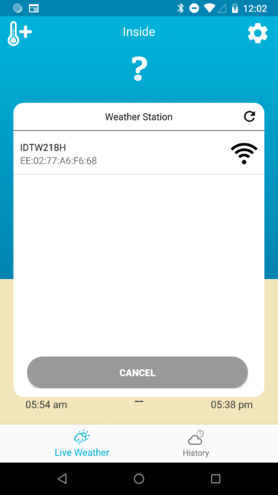 Weather Monitor Connect Dialog